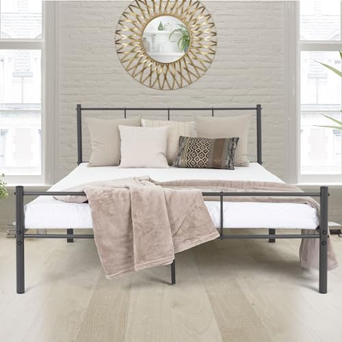 ML-Design Metallbett 160x200 cm mit Matratze H:16cm, Kopfteil und Lattenrost, Anthrazit, Stahlrahmen, robuste Metall Bettgestell, Bett für Schlafzimmer der Kinder, Jugendliche & Erwachsene, Gästebett von ML DESIGN modern living