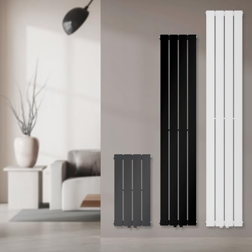 ML-Design Paneelheizkörper Einlagig 300x600mm Anthrazit, Design Badheizkörper Mittelanschluss, Bad/Wohnraum Heizung, Designheizkörper Flach Heizkörper, Flachheizkörper Vertikal Röhren, mit Montage-Set von ML DESIGN modern living