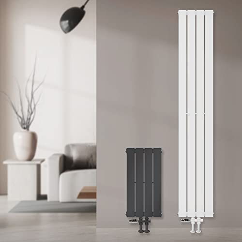 ML-Design Paneelheizkörper Einlagig 600x300 mm Anthrazit Mittelanschluss mit Bodenanschlussgarnitur Durchgangsform Multiblock Thermostat Badheizkörper Vertikal Designheizkörper Flachheizkörper Heizung von ML DESIGN modern living
