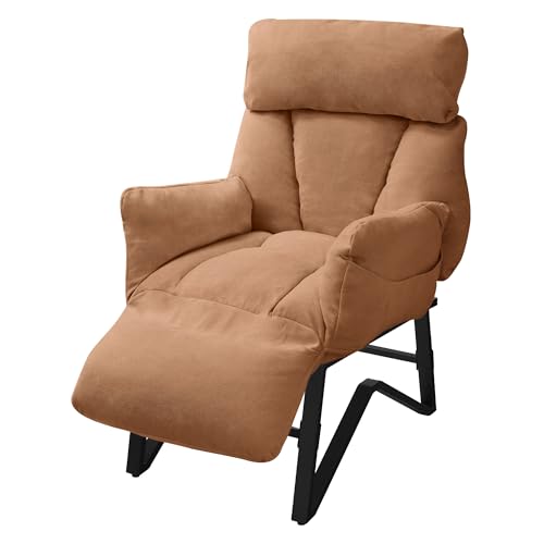 ML-Design Relaxsessel Braun, Wohnzimmersessel mit Leinenbezug, Fernsehsessel verstellbar mit Armlehnen, Fußablage, Seitentaschen, Loungesessel gepolstert Ohrensessel Polsterstuhl Lesesessel Einzelsofa von ML DESIGN modern living