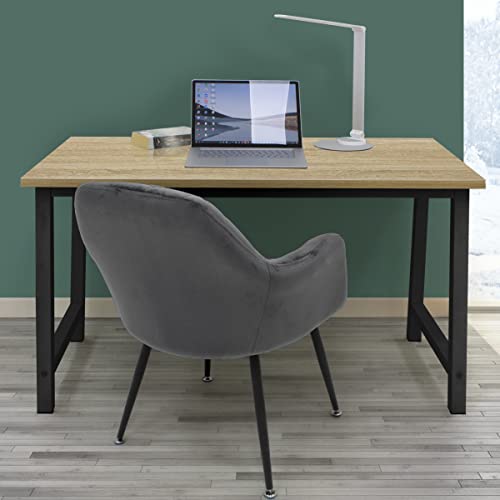 ML Design Schreibtisch Computertisch 120x60x75 cm aus Holz, Eiche-Schwarz, mit stabiles Metallgestell für Home Office Schule, einfacher Aufbau, Multifunktional - Bürotisch Arbeitstisch Laptoptisch von ML DESIGN modern living