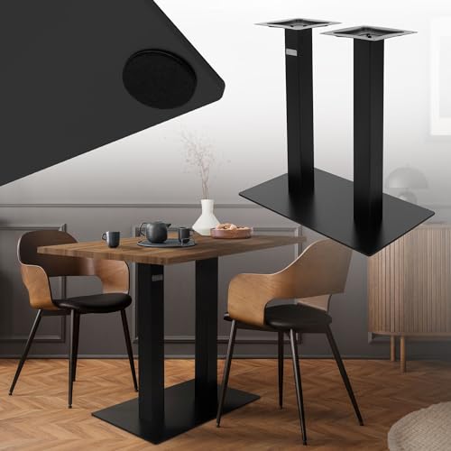 ML-Design Tischgestell Doppel Schwarz Höhe 72cm, Metall (Stahl) pulverbeschichtet, Doppelsäule 70x43cm Bodenplatte, Tischuntergestell Doppelt, Tischfuß Bistro Gastro Esstisch Imbiss Tisch Untergestell von ML DESIGN modern living