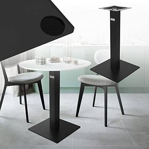 ML-Design Tischgestell Single Schwarz Höhe 72cm, aus pulverbeschichteteter Stahl, Metall Tischsäule mit 43x43 cm Bodenplatte, Esstisch Einzel Tischuntergestell, Indoor & Outdoor, inkl. Montagematerial von ML DESIGN modern living