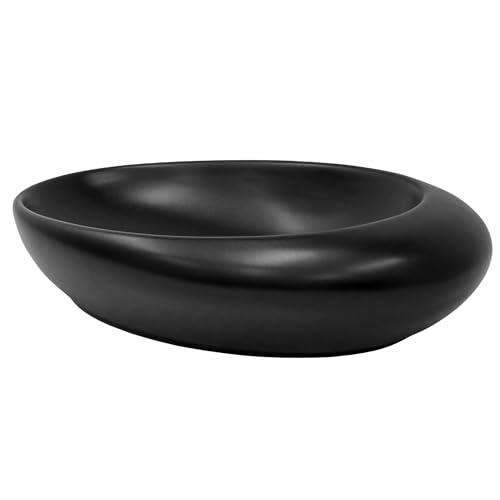 ML-Design Waschbecken Keramik Schwarz matt 58,5x37,5x14,5 cm, Kieselstein Form, Ovale Aufsatzwaschbecken, Moderne Waschtisch, Waschschale mit Abflussloch, Waschplatz Handwaschbecken, für Badezimmer ML-Design Waschbecken Keramik Schwarz matt 58,5x37,5x14,5 cm, Kieselstein Form, Ovale Aufsatzwaschbecken, Moderne Waschtisch, Waschschale mit Abflussloch, Waschplatz Handwaschbecken, für Badezimmer von ML DESIGN modern living