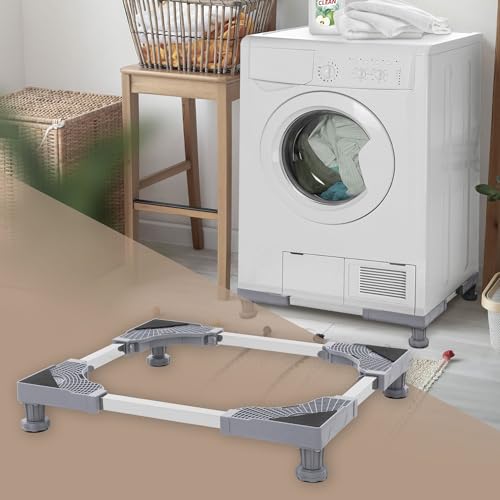 ML-Design Waschmaschinen Untergestell, Waschmaschinensockel mit 4 gepolsterten Füßen, verstellbare Sockel Breite 55-78cm, Höhe 10-13cm, Waschmaschine Sockel rutschfest, Podest für Kühlschrank&Trockner von ML DESIGN modern living