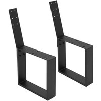 2 Stück Bankbeine aus Stahl massiv 40x78,5cm Schwarz Bankgestell aus Metall mit Rückenlehne für Außenbereich, diy Gartenbank, stabil wetterfest von ML-DESIGN