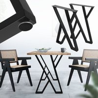 2 Stück Tischbeine aus Stahl, 50x71 cm, Schwarz, X-Design - Ml-design von ML-DESIGN