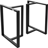 Ml-design - 2er Set Tischgestell B60xH72 cm in T-Form, Metall, Schwarz, Industrial-Design, Kufengestell für Esstische & Schreibtische, Tischbeine von ML-DESIGN