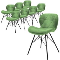 8er Set Esszimmerstuhl mit Rückenlehne, Salbei, aus Samt - Ml-design von ML-DESIGN