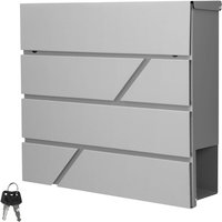 ECD Germany Briefkasten mit Zeitungsfach, Hellgrau, 37x11x37 cm, aus Edelstahl pulverbeschichtet, inkl. 2 Schlüssel, Montagematerial, Moderner Design ECD Germany Briefkasten mit Zeitungsfach, Hellgrau, 37x11x37 cm, aus Edelstahl pulverbeschichtet, inkl. 2 Schlüssel, Montagematerial, Moderner Design von ML-DESIGN