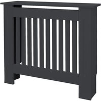 ECD Germany Heizkörperverkleidung Landhausstil 78x19x82cm Anthrazit aus MDF lackiert für Schlafzimmer Wohnzimmer Heizungsverkleidung von ML-DESIGN