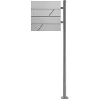 ECD Germany Standbriefkasten mit Zeitungsfach, Briefkasten mit Pfosten, Standfuß freistehend, Briefkastenanlage Briefkastenständer Silber Edelstahl, ECD Germany Standbriefkasten mit Zeitungsfach, Briefkasten mit Pfosten, Standfuß freistehend, Briefkastenanlage Briefkastenständer Silber Edelstahl, von ML-DESIGN