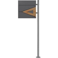 ECD Germany Standbriefkasten mit Zeitungsfach, Design Briefkasten mit Pfosten, Briefkastenanlage, Briefkastenständer 120 cm Silber Edelstahl, ECD Germany Standbriefkasten mit Zeitungsfach, Design Briefkasten mit Pfosten, Briefkastenanlage, Briefkastenständer 120 cm Silber Edelstahl, von ML-DESIGN