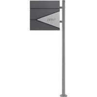 ECD Germany Standbriefkasten mit Zeitungsfach, Design Briefkasten mit Pfosten, Briefkastenanlage, Briefkastenständer Silber 120 cm Edelstahl, ECD Germany Standbriefkasten mit Zeitungsfach, Design Briefkasten mit Pfosten, Briefkastenanlage, Briefkastenständer Silber 120 cm Edelstahl, von ML-DESIGN