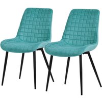 Esszimmerstühle 2er Set, Petrol, Sitzfläche aus Samt mit schwarzen Metallbeinen, Küchenstühle mit Rückenlehne, Wohnzimmerstühle, Polsterstühle für Esszimmerstühle 2er Set, Petrol, Sitzfläche aus Samt mit schwarzen Metallbeinen, Küchenstühle mit Rückenlehne, Wohnzimmerstühle, Polsterstühle für von ML-DESIGN