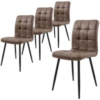 Esszimmerstühle 4er Set Braun, Küchenstuhl mit Kunstleder Bezug, Wohnzimmerstuhl mit Rückenlehne, Polsterstuhl mit Metallbeinen, Ergonomischer Stuhl Esszimmerstühle 4er Set Braun, Küchenstuhl mit Kunstleder Bezug, Wohnzimmerstuhl mit Rückenlehne, Polsterstuhl mit Metallbeinen, Ergonomischer Stuhl von ML-DESIGN
