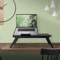 Ml-design - Laptoptisch für Bett/Sofa, Schwarz, aus Holz, höhenverstellbar, klappbare Beine, 4 Neigungswinkel, Lapdesks für Lesen & Frühstück, von ML-DESIGN