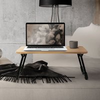 Ml-design - Laptoptisch fürs Bett/Sofa, 60x40 cm, Holzoptik, aus mdf, klappbar, Betttisch mit 4 usb Ladeanschluss & Lampe, Schublade, Lüfter, Tablet von ML-DESIGN