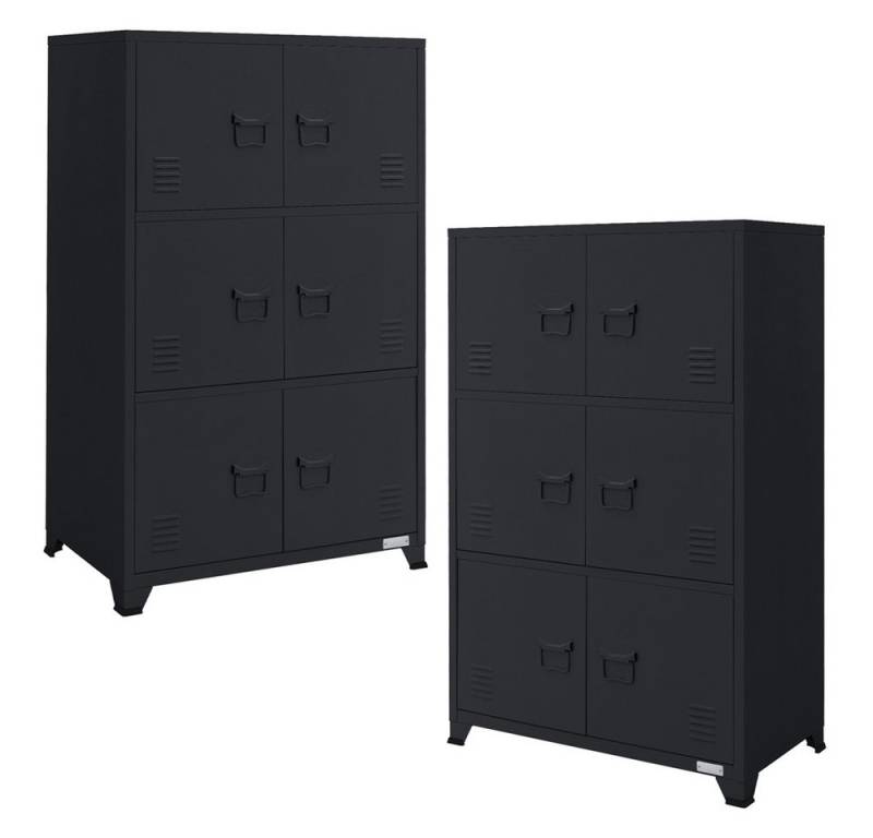 ML-DESIGN Aktenschrank Metallschrank mit Schubladen, freistehender Aufbewahrungsschrank (2-St) Lagerschrank anthrazit Büroschrank Werkzeugschrank Stahlschrank von ML-DESIGN