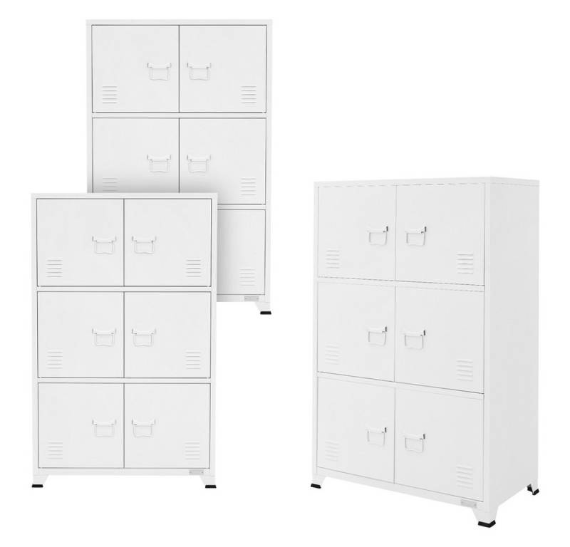 ML-DESIGN Aktenschrank Metallschrank mit Schubladen, freistehender Aufbewahrungsschrank (3-St) Lagerschrank weiß Büroschrank Werkzeugschrank Stahlschrank von ML-DESIGN