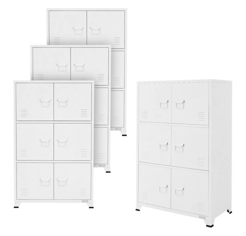 ML-DESIGN Aktenschrank Metallschrank mit Schubladen, freistehender Aufbewahrungsschrank (4-St) Lagerschrank weiß Büroschrank Werkzeugschrank Stahlschrank von ML-DESIGN
