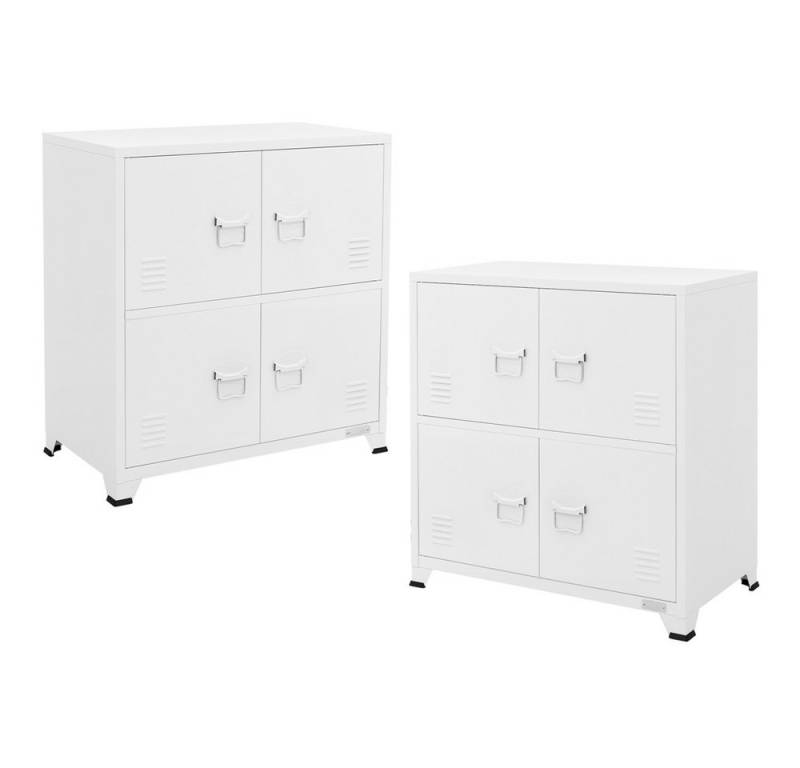 ML-DESIGN Aktenschrank Metallschrank mit Schubladen freistehender Aufbewahrungsschrank (2-St) Lagerschrank weiß Büroschrank Werkzeugschrank Stahlschrank von ML-DESIGN