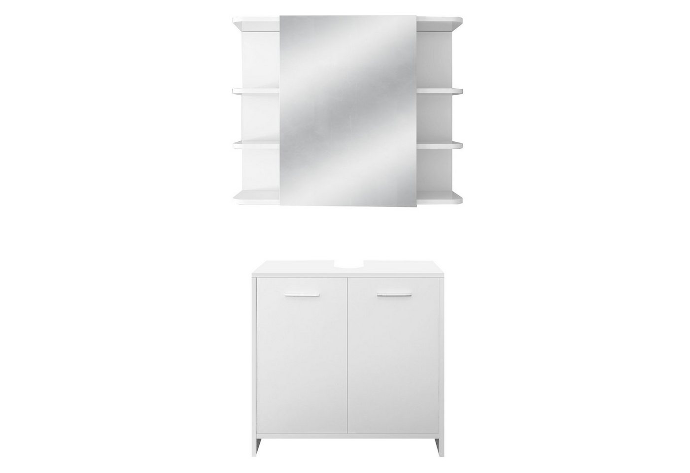 ML-DESIGN Badmöbel-Set Badezimmermöbel Komplettset, aus Holz, viel Stauraum, Modernen Stil, (2-St), 2-tlg Waschtisch mit Unterschrank Spiegelschrank Hängeschrank Badmöbel von ML-DESIGN