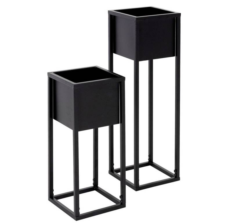 ML-DESIGN Blumenständer Pflanzenständer Set aus Metall Pflanztopf Deko Blumenhocker (6 St), Blumentopfständer Schwarz Wetterfeste und robuste Blumentopfhalter von ML-DESIGN