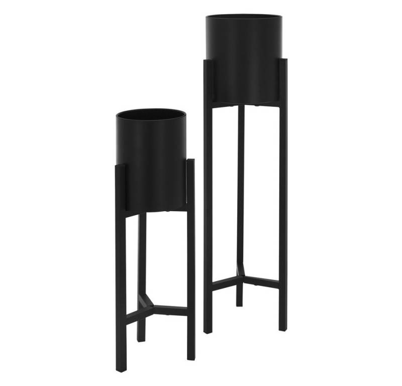 ML-DESIGN Blumenständer Pflanzenständer aus Metall mit Übertopf Blumentopfhalter (2 St), Blumentopfständer Schwarz Robuste Pflanztopf Deko Blumenhalter von ML-DESIGN