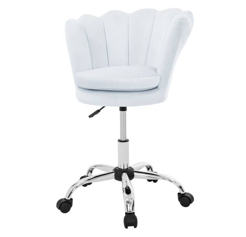 ML-DESIGN Bürostuhl 360° Drehstuhl aus Samt, Polsterstuhl mit Rückenlehne höhenverstellbar (1 St), Büro-Schreibtischstuhl Blau, Muschel-Sessel gepolstert Metallgestell von ML-DESIGN