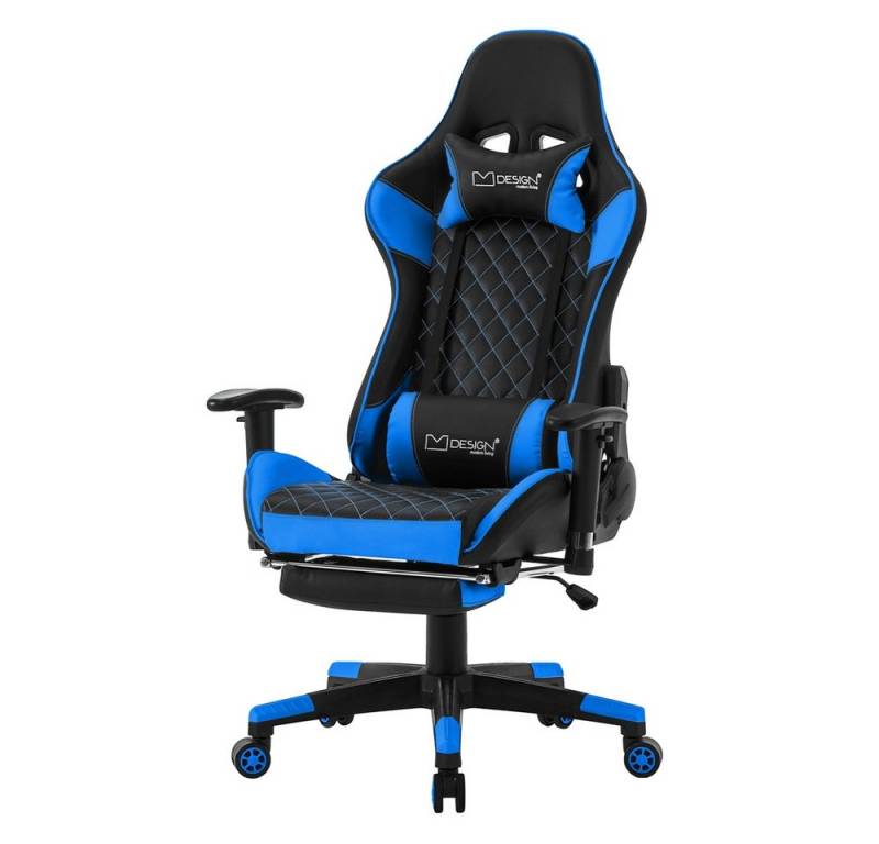 ML-DESIGN Bürostuhl Computerstuhl Schreibtischstuhl für Büro & Arbeitszimmer Drehsessel, Gaming Stuhl + 2 Kissen & Fußstütze ergonomisch anpassbar PVC-Leder von ML-DESIGN
