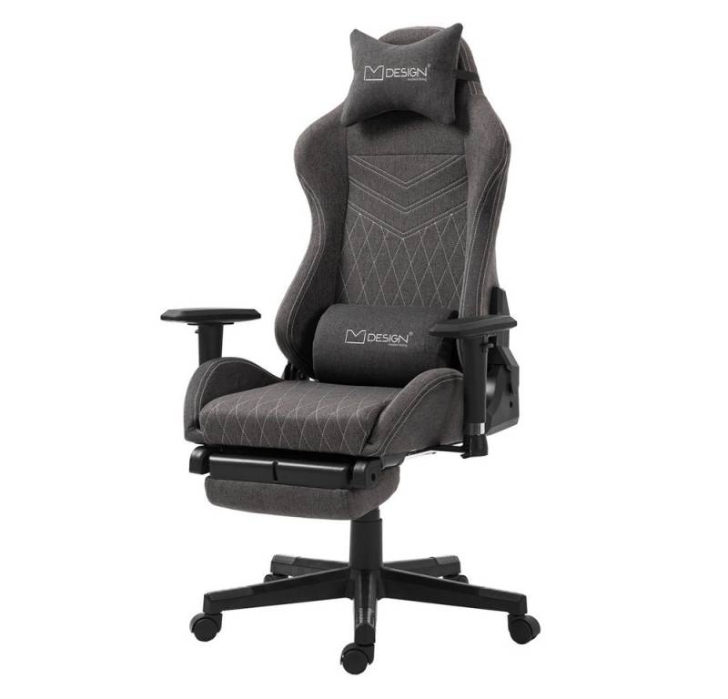 ML-DESIGN Bürostuhl Computerstuhl Schreibtischstuhl für Büro & Arbeitszimmer Drehsessel, Gaming Stuhl + 2 Kissen & Fußstütze ergonomisch anpassbar Stoff von ML-DESIGN