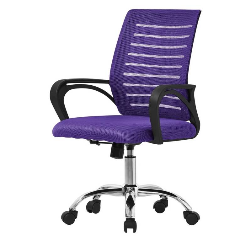 ML-DESIGN Bürostuhl Schreibtischstuhl ergonomisch mit Armlehnen Wippfunktion 360° drehbar, Computerstuhl Lila mit Rollen Schreibtischstuhl Gaming-Stuhl Drehstuhl von ML-DESIGN