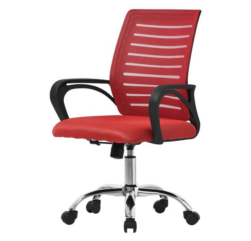 ML-DESIGN Bürostuhl Schreibtischstuhl ergonomisch mit Armlehnen Wippfunktion 360° drehbar, Computerstuhl Rot mit Rollen Schreibtischstuhl Gaming-Stuhl Drehstuhl von ML-DESIGN