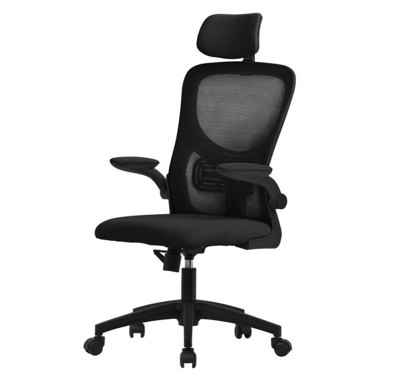ML-DESIGN Bürostuhl Schreibtischstuhl ergonomisch mit verstellbarer Kopfstütze, Armlehnen, Drehstuhl mit Rollen Schwarz Computerstuhl Chefsessel Gaming-Stuhl von ML-DESIGN