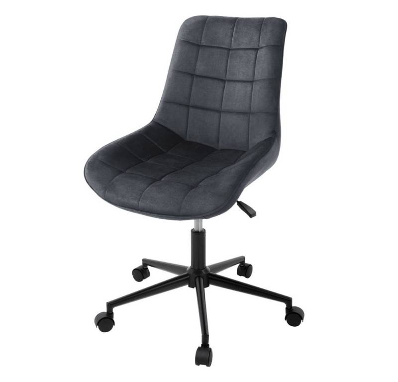 ML-DESIGN Bürostuhl Schreibtischstuhl mit Rückenlehne 360° drehbar höhenverstellbar (1 St), Polsterstuhl Grau, Samtbezug Metallgestell Drehstuhl Sessel von ML-DESIGN