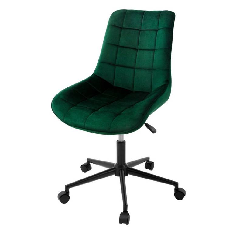 ML-DESIGN Bürostuhl Schreibtischstuhl mit Rückenlehne 360° drehbar höhenverstellbar (1 St), Polsterstuhl Grün, Samtbezug Metallgestell Drehstuhl Sessel von ML-DESIGN