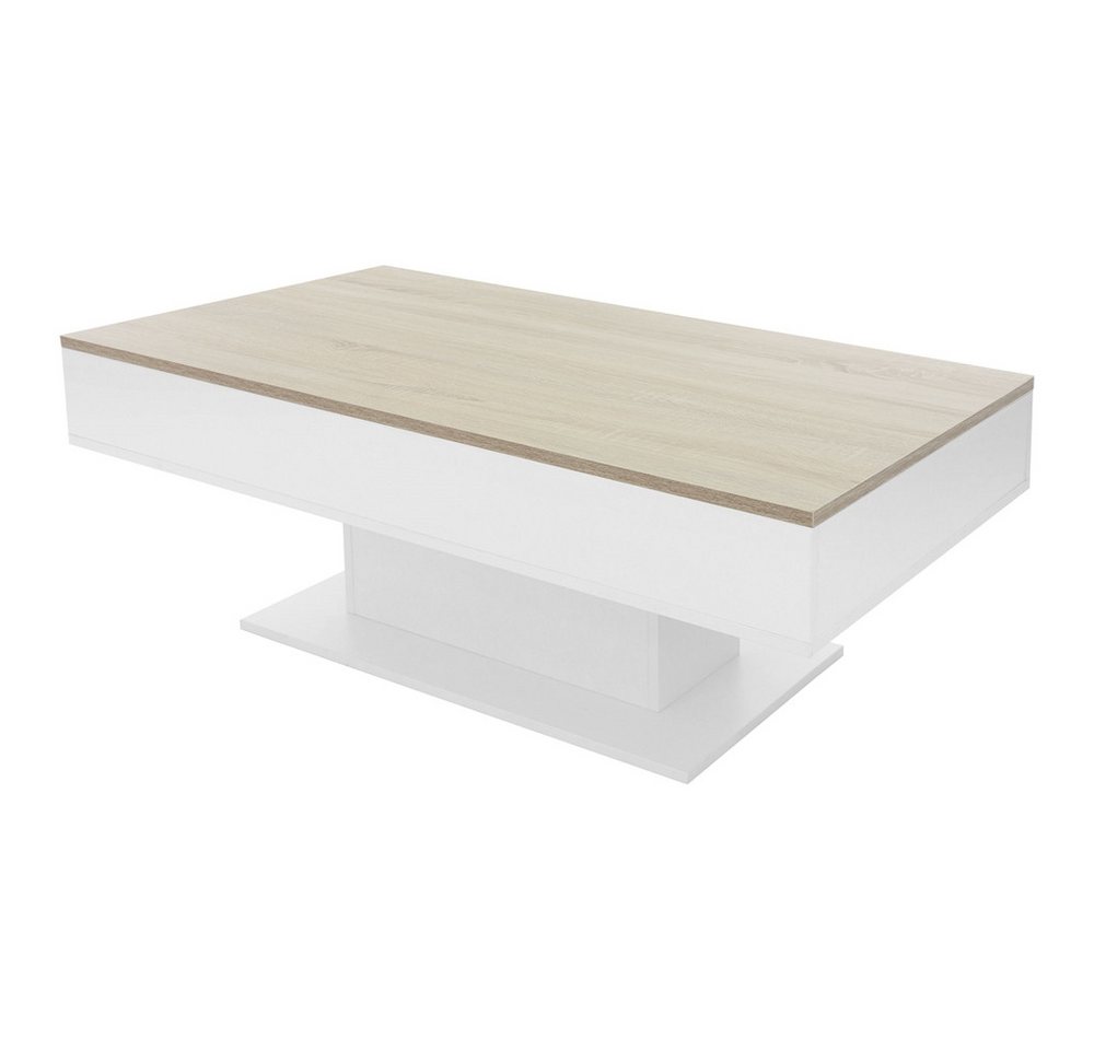 ML-DESIGN Couchtisch Couchtisch mit 2 Staufächern unter Schiebeplatte mit Truhefunktion, Sofatisch Eiche-Optik Weiß 110x60x40 cm Beistelltisch ML-DESIGN Couchtisch Couchtisch mit 2 Staufächern unter Schiebeplatte mit Truhefunktion, Sofatisch Eiche-Optik Weiß 110x60x40 cm Beistelltisch von ML-DESIGN