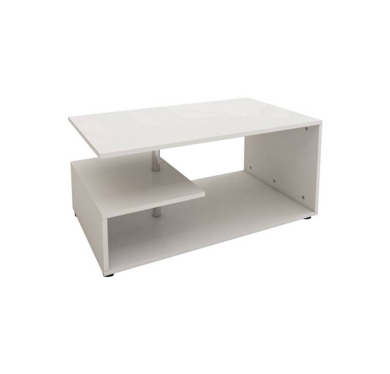 ML-DESIGN Couchtisch Geräumiger Wohnzimmertisch mit Stauraum, Holz Beistelltisch, Sofatisch mit Ablageflächen auf 3 Etagen Metall Kaffeetisch Dekostange von ML-DESIGN