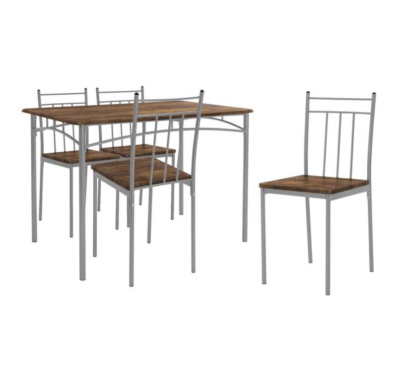 ML-DESIGN Essgruppe Tischgruppe für Küche & Esszimmer moderne Esstischgruppe Esszimmerset, Essgarnitur für 4 Personen 5tlg. 1x Tisch aus Holz & 4x Stühle von ML-DESIGN