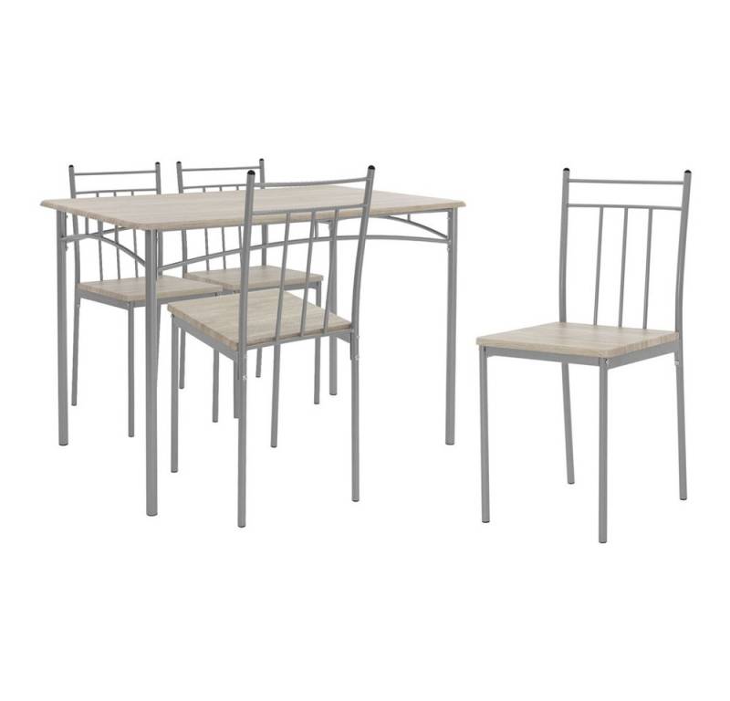 ML-DESIGN Essgruppe Tischgruppe für Küche & Esszimmer moderne Esstischgruppe Esszimmerset, Essgarnitur für 4 Personen 5tlg. 1x Tisch aus Holz & 4x Stühle von ML-DESIGN