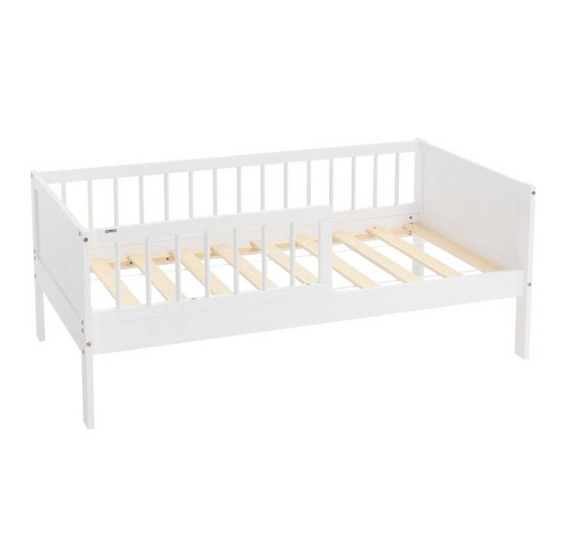 ML-DESIGN Jugendbett Bodenbett Juniorbett inkl. Lattenrost Einzelbett für Kinder Kinderbett, Junior-Bett mit Rausfallschutz Bettrahmen aus MDF / Kiefer von ML-DESIGN