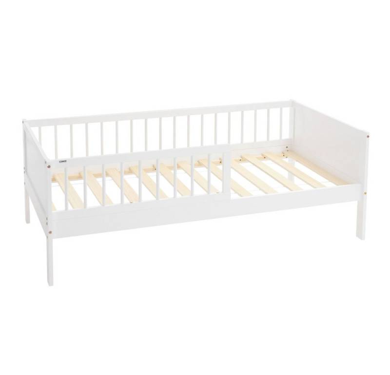 ML-DESIGN Jugendbett Bodenbett Juniorbett inkl. Lattenrost Einzelbett für Kinder Kinderbett, Junior-Bett mit Rausfallschutz Bettrahmen aus MDF / Kiefer von ML-DESIGN