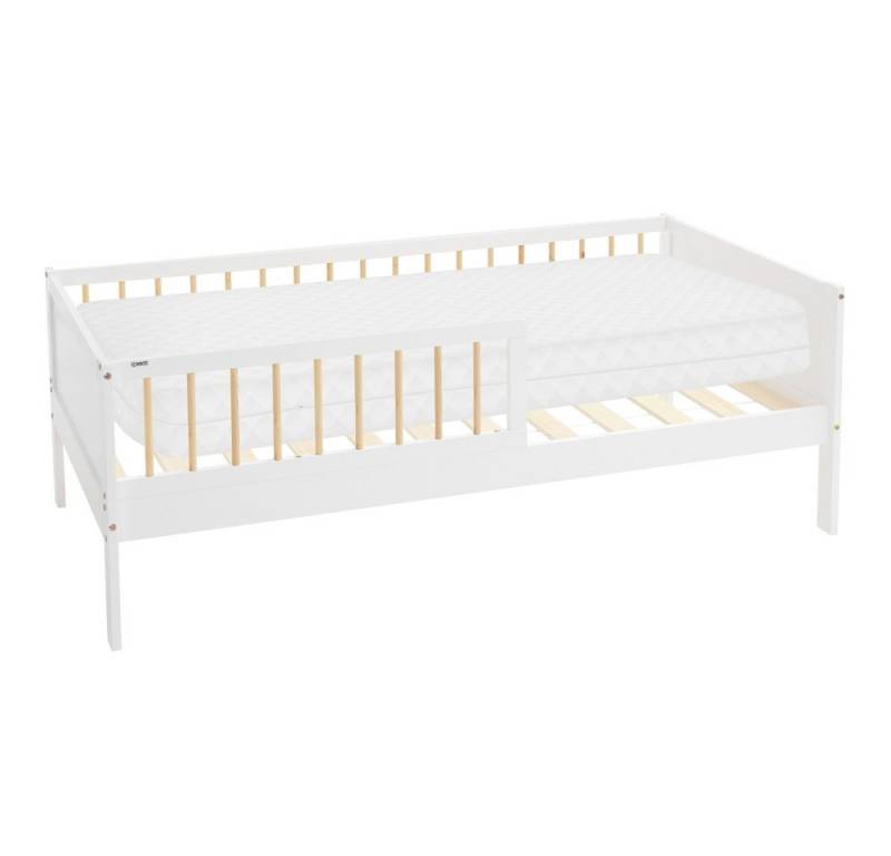 ML-DESIGN Jugendbett Bodenbett Juniorbett inkl. Lattenrost Einzelbett für Kinder Kinderbett, Junior-Bett mit Rausfallschutz & Matratze Bettrahmen aus MDF / Kiefer ML-DESIGN Jugendbett Bodenbett Juniorbett inkl. Lattenrost Einzelbett für Kinder Kinderbett, Junior-Bett mit Rausfallschutz & Matratze Bettrahmen aus MDF / Kiefer von ML-DESIGN