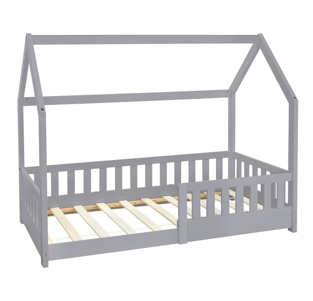 ML-DESIGN Kinderbett Hausbett Spielbett inkl. Lattenrost kreativ Bodenbett für Kinder, Abenteuerbett mit Rausfallschutz Spielbett Kiefer Hellgrau Himmelbett ML-DESIGN Kinderbett Hausbett Spielbett inkl. Lattenrost kreativ Bodenbett für Kinder, Abenteuerbett mit Rausfallschutz Spielbett Kiefer Hellgrau Himmelbett von ML-DESIGN