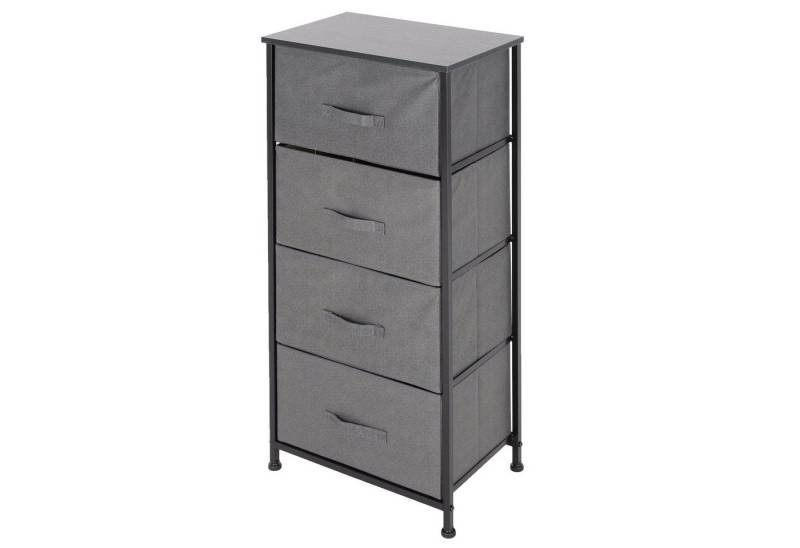 ML-DESIGN Kommode Schubladenschrank Schrank Kleideraufbewahrung Sideboards Schubladenbox, Stoff 4 Schubladen 45x30x94cm Grau Schwarzes Metall-Regal/MDF-Platte von ML-DESIGN