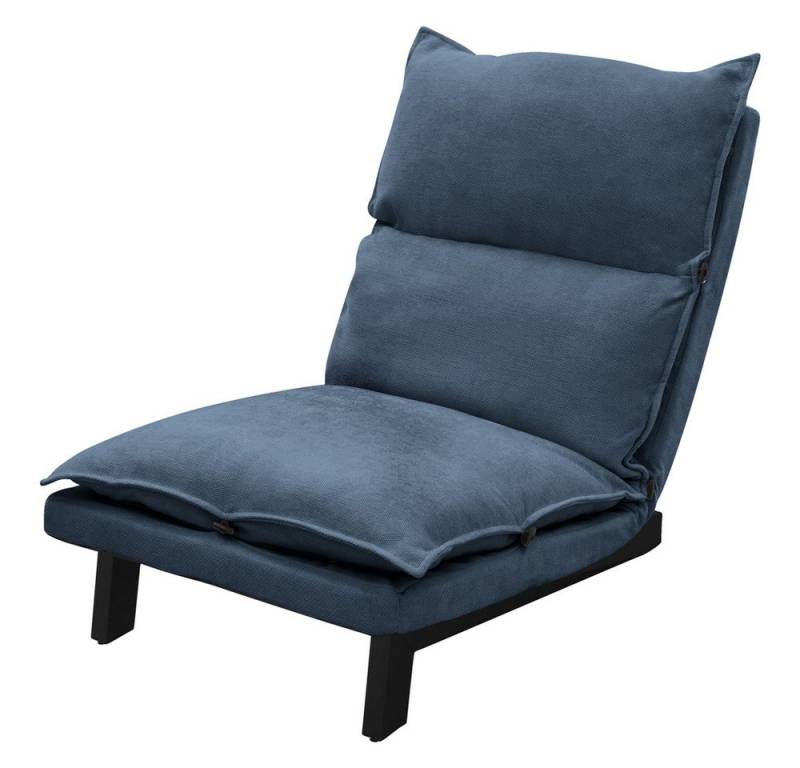 ML-DESIGN Loungesessel Bodenstuhl Bodensessel gepolstert mit Verstellbarer Rückenlehne, Sessel blau aus Leinen mit stabilem Stahlgestell Boden Relaxsessel von ML-DESIGN