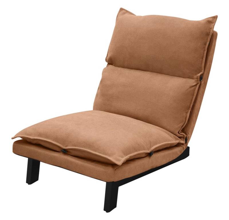 ML-DESIGN Loungesessel Bodenstuhl Bodensessel gepolstert mit Verstellbarer Rückenlehne, Sessel braun aus Leinen mit stabilem Stahlgestell Boden Relaxsessel von ML-DESIGN