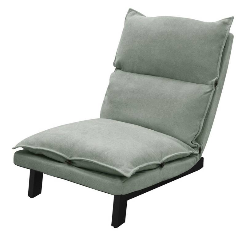 ML-DESIGN Loungesessel Bodenstuhl Bodensessel gepolstert mit Verstellbarer Rückenlehne, Sessel grau/grün aus Leinen stabilem Stahlgestell Boden Relaxsessel von ML-DESIGN