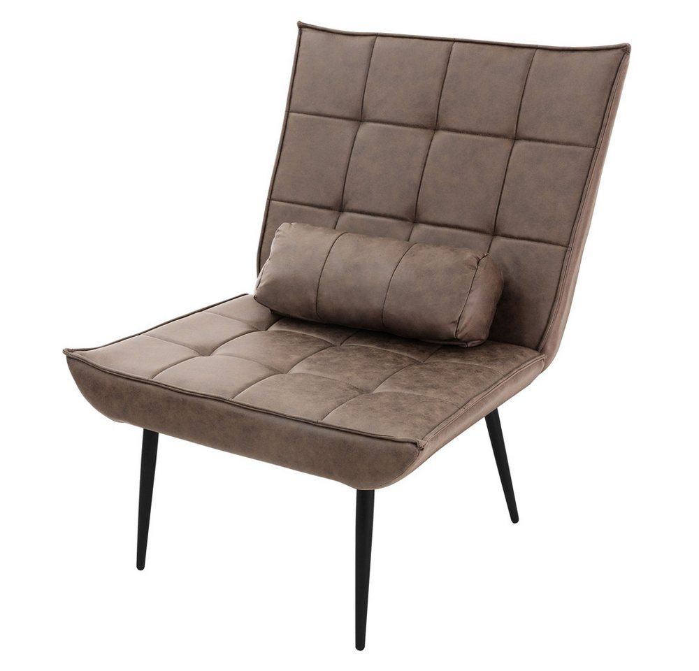 ML-DESIGN Loungesessel Wohnzimmersessel komfortabler Polsterstuhl Lounge Sessel Relaxsessel (1-St), Cocktailsessel + Nackenrolle ergonomischer Komfortsessel PU-Leder von ML-DESIGN